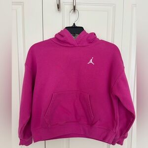 Jordan Girls' athletic sporty Brooklyn Essentials Pullover Hoodie pink youth XL